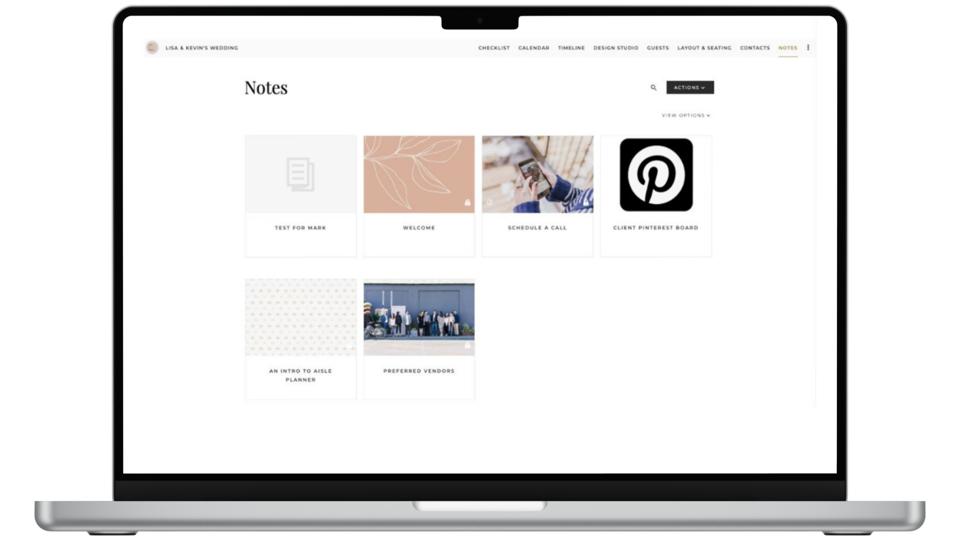 Client Notes Aisle Planner client notes section