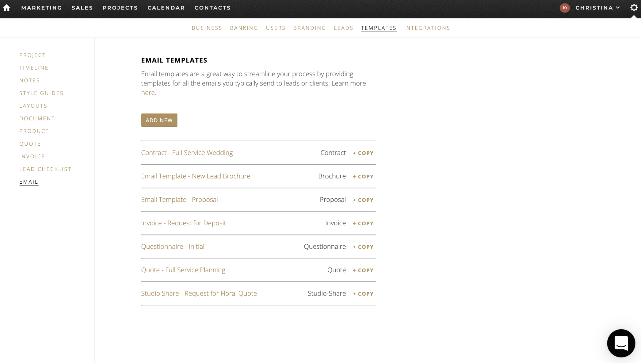 Email template