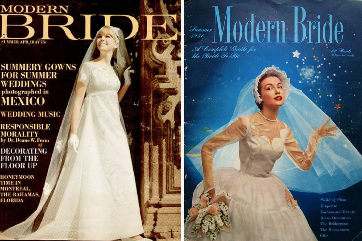 First magazine covers of Modern Bride 