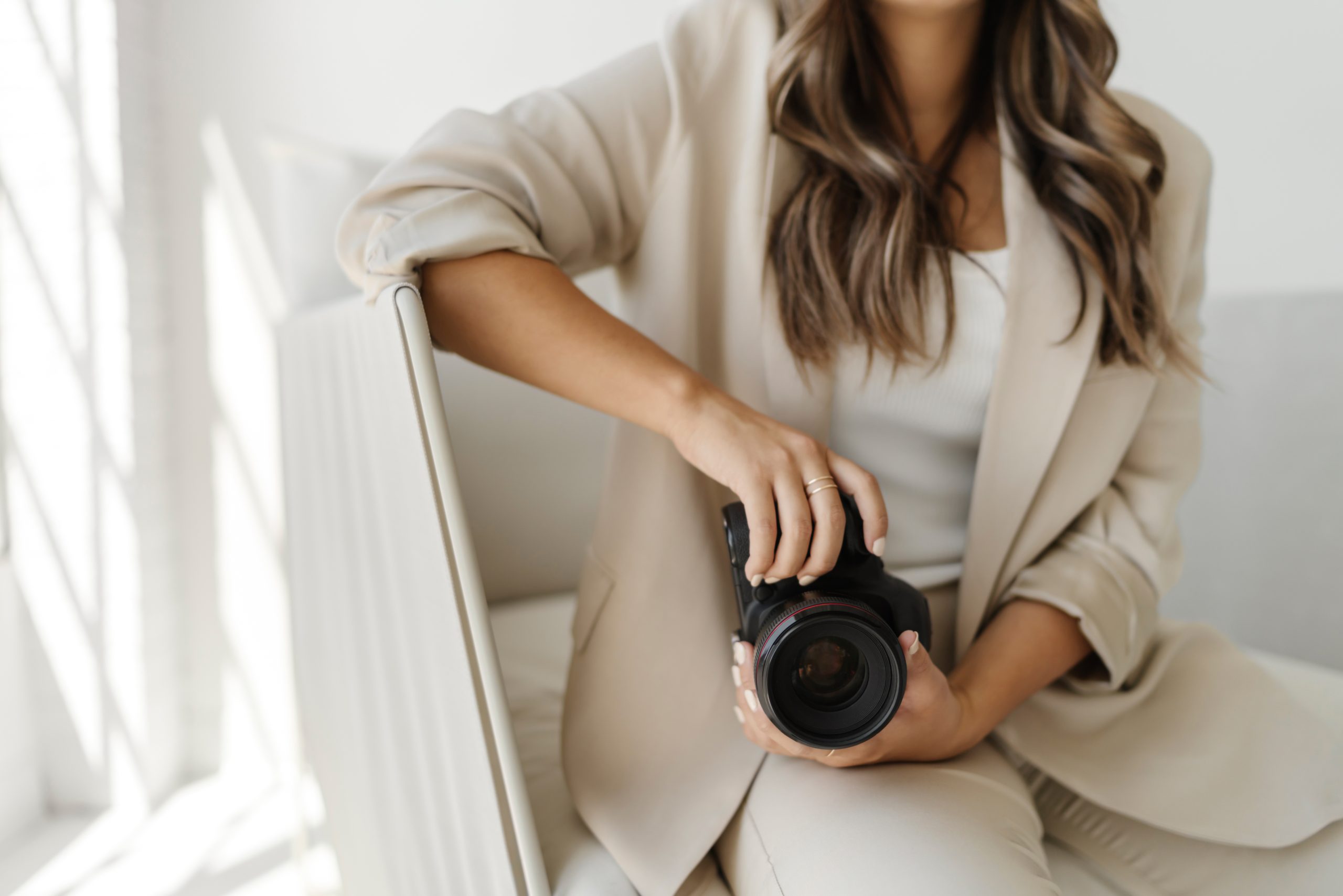 Woman holding camera