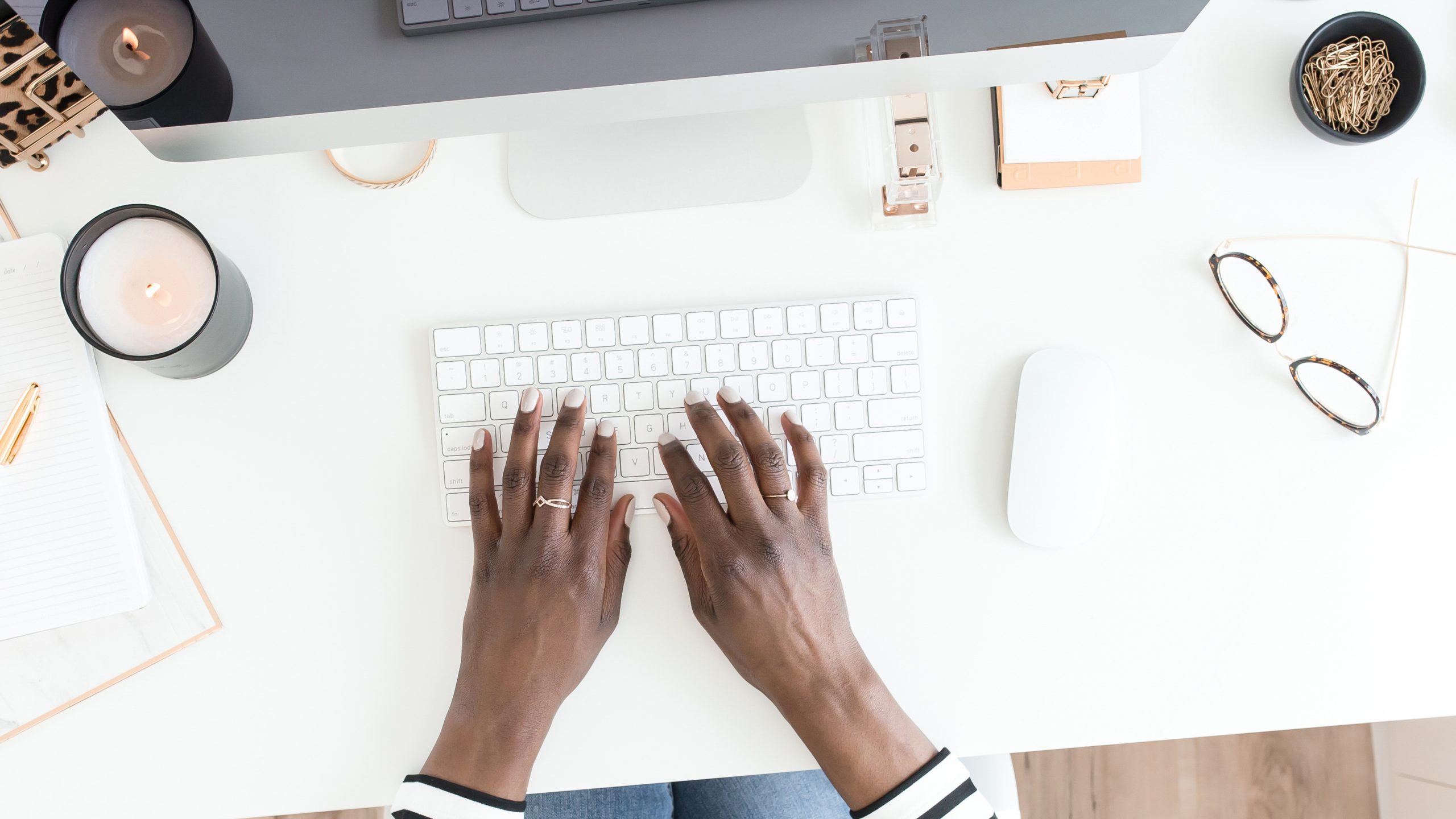 Hands typing