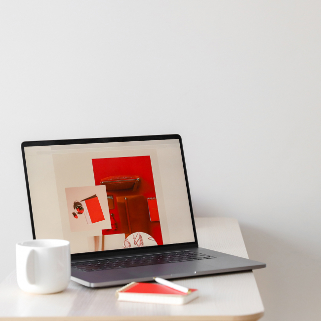 computer and coffee